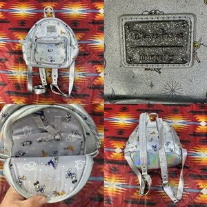 Disney Parks Loungefly 100th Anniversary Mickey & Friends Silver Mini Backpack